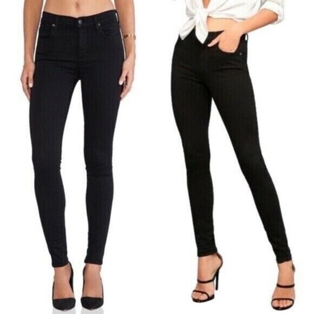 $158 AGOLDE Filter Free Skinny Jeans Black Designer Size 27